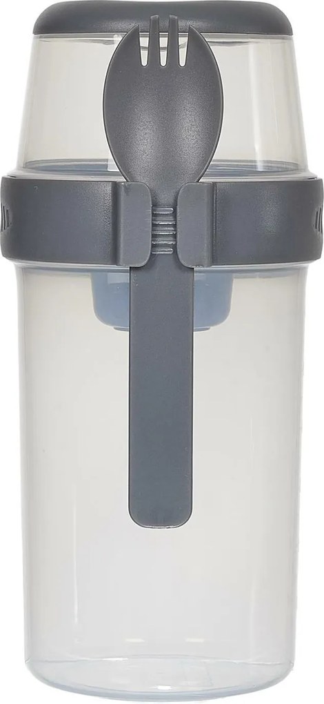 Uzsonnás doboz 3 rekesszel, szürke