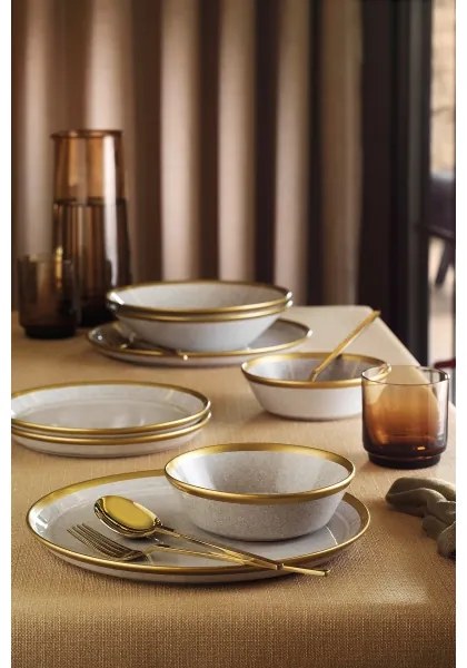 8 darabos étkészlet szürke/arany/porcelán