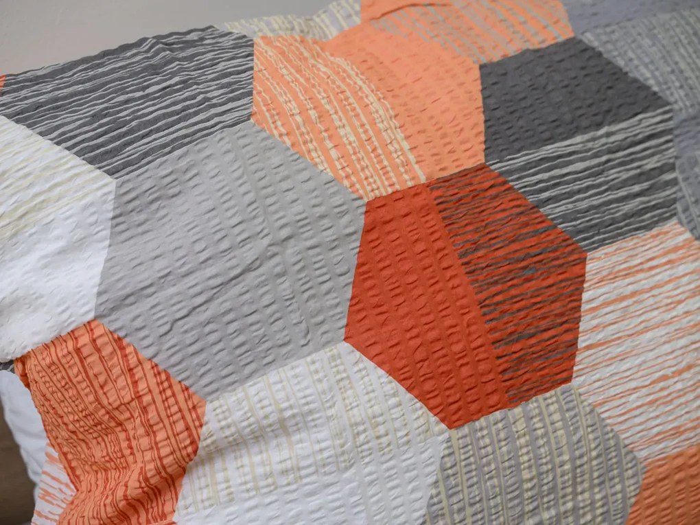 Renforcé pamutból készült krepp ágyneműhuzat HONEY COMB szürke Ágyneműhuzat mérete: 70 x 90 cm | 140 x 200 cm