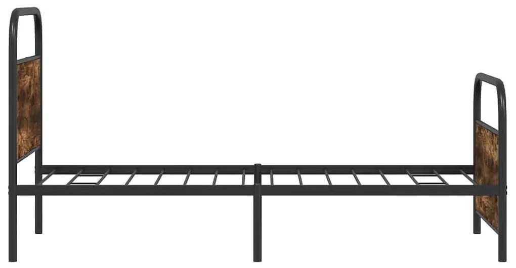 ágykeret matrac nélkül 100x200 cm füstölt tölgy fűrészelt fa