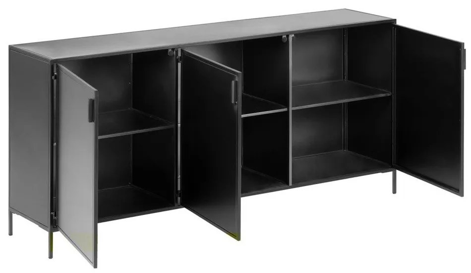 Fekete acél komód 160x72x35 cm Shantay – Kave Home
