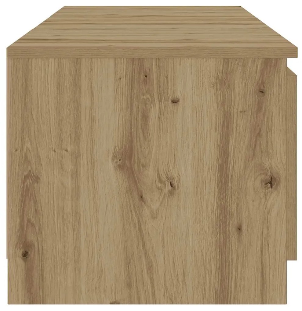 kézműves tölgy szerelt fa TV-szekrény LED-ekkel 140x40x36 cm