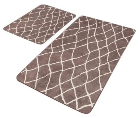 Barna bársony fürdőszobai kilépő szett 2 db-os 60x100 cm – Mila Home