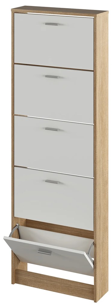 Cipőtároló (cipősszekrény) Mobby  15 (szonoma tölgy + fehér). 1065339