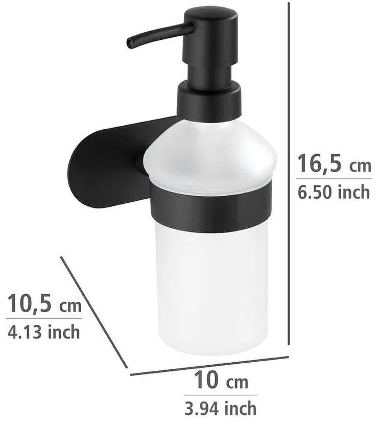 Matt fekete öntapadós rozsdamentes acél fürdőszobai kiegészítő szett Orea – Wenko