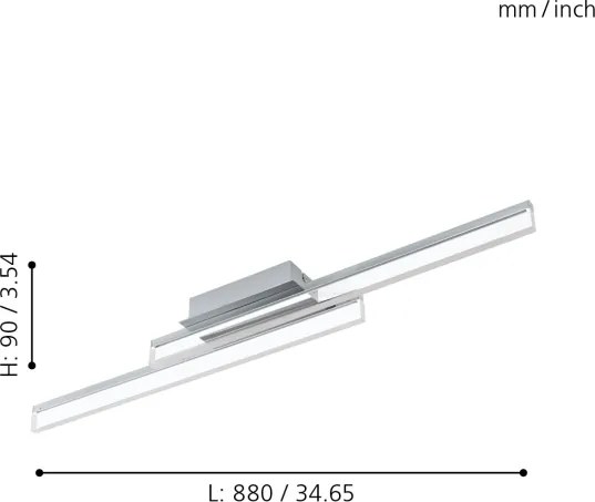 Eglo 97965 - LED Menyezeti lámpa PALMITAL 2xLED/10W/230V