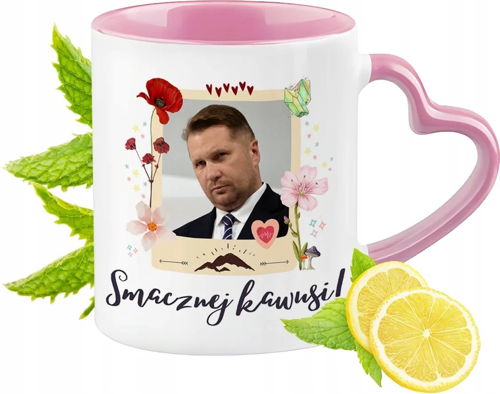 Fekete Rózsaszín Bögre Szív Alakú Füllel Kávé Ajándék