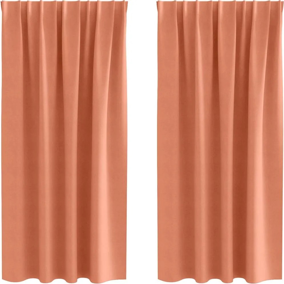 vidaXL Fekete Függöny Gyűrűkkel 2 pcs Terrakotta 175 x 140 cm