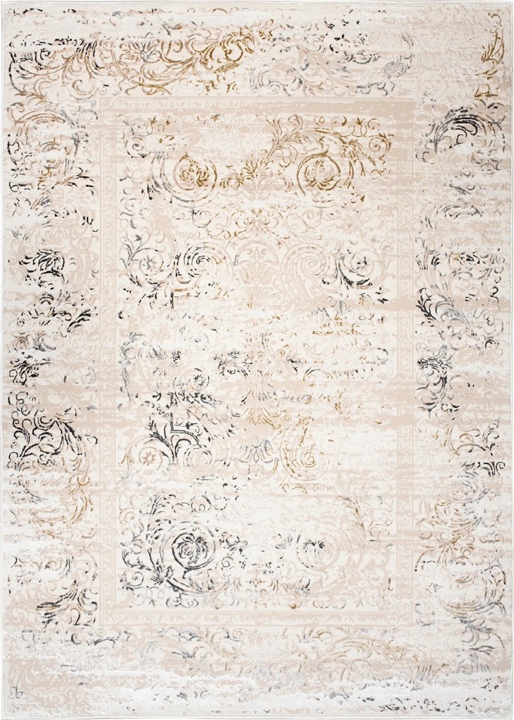 Hera Szőnyeg 140x200 Stílusos Modern Divatos Fényes Bézs krém szürke w23