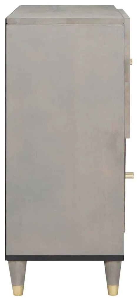 Széf polcokkal Szürke és Arany 80 x 33.5 x 75 cm Tömör mangófa
