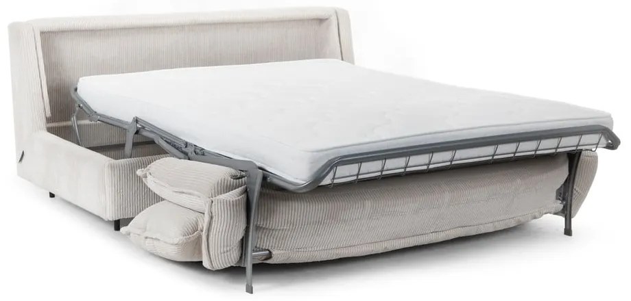 Bézs kordbársony kinyitható kanapé 184 cm Isadora – Bobochic Paris