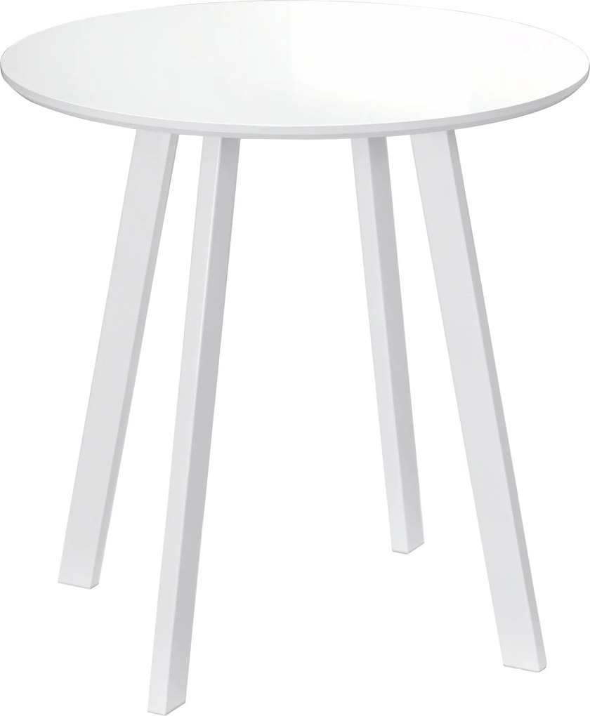 HOMCOM 72 x 72 cm-es Kerek Étkezőasztal 2 Fő Részére Modern Étkezőasztal Kiffűzött Lábakkal Konyhába, Étkezőbe és Nappaliba Fehér | Aosom