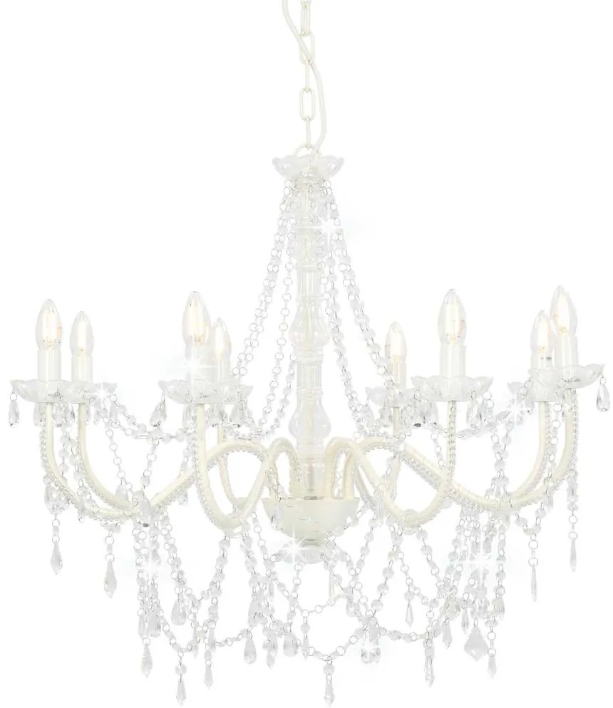 vidaXL fehér csillár gyöngyökkel és 8 db E14 izzófoglalattal