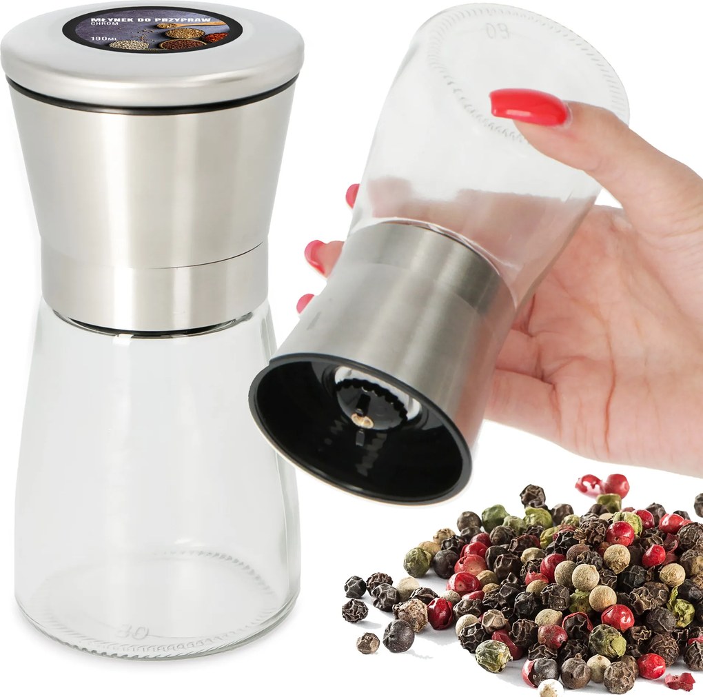 Bors- És Sódaráló Kézi 190ml Őrlő Fűszer Aprító Erős S5