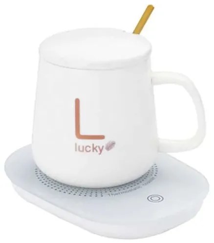 Kerámia bögre készlet elektromos melegítővel - Lucky - ajándékcsomagolásban