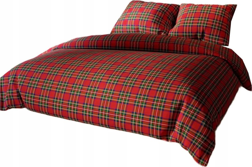 Skót szatén pamut ágyneműhuzat garnitúra 160x200 skót kockás