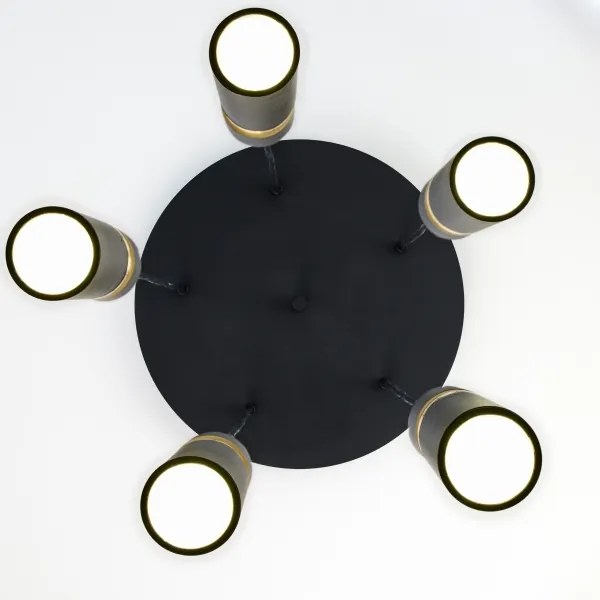 Jupiter 2014 - Csillár zsinóron ALAS 5xGU10/10W/230V fekete/arany