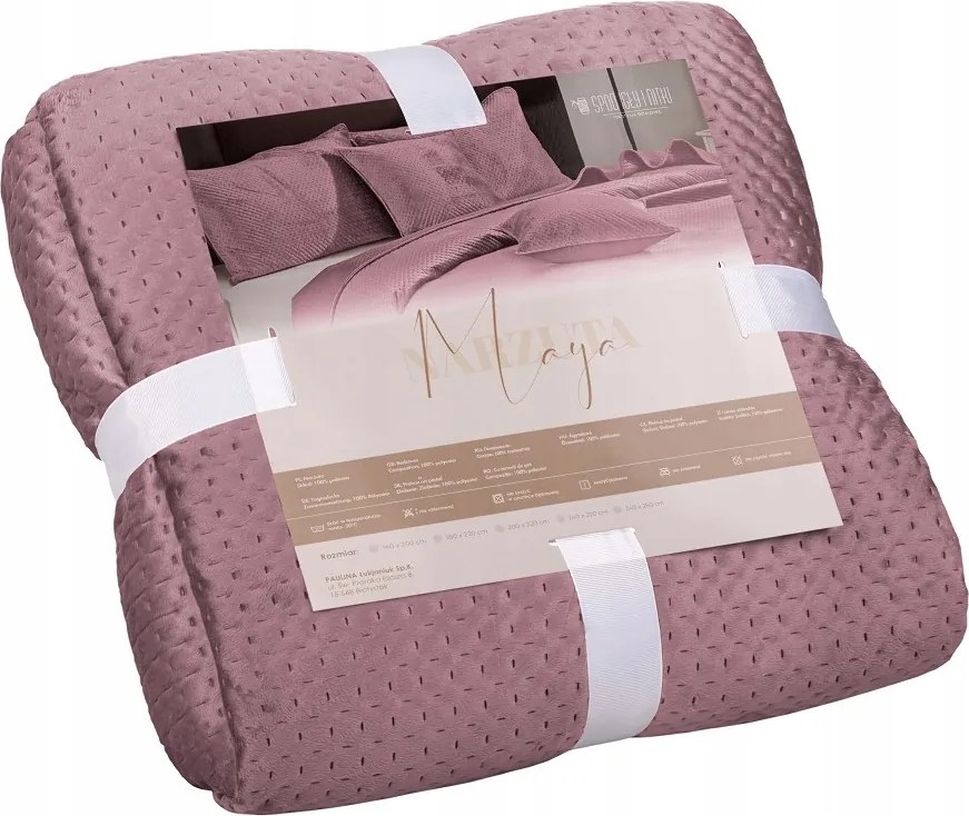 Velúr ágytakaró 140x200 Maya púder sötét geometrikus kereszt