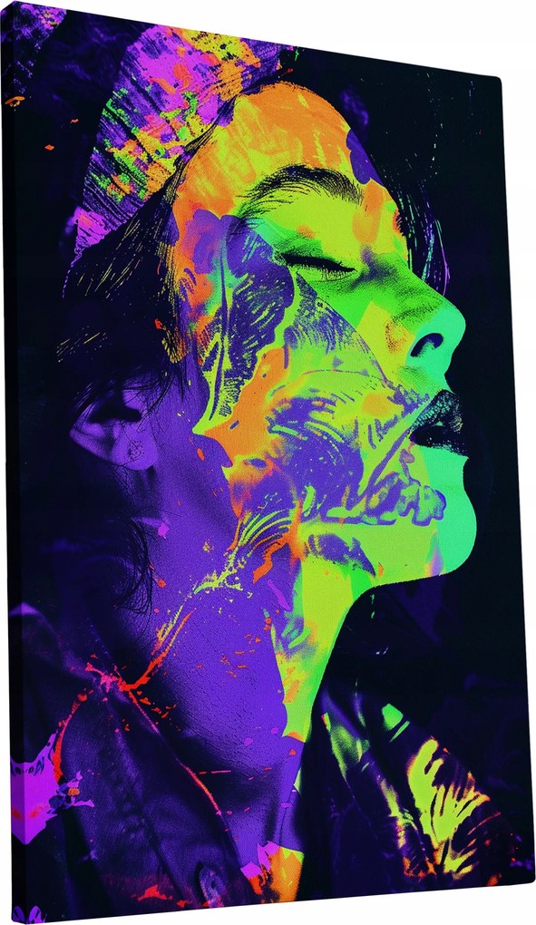 Vászonkép Női portré színekben otthon nappali 60x90