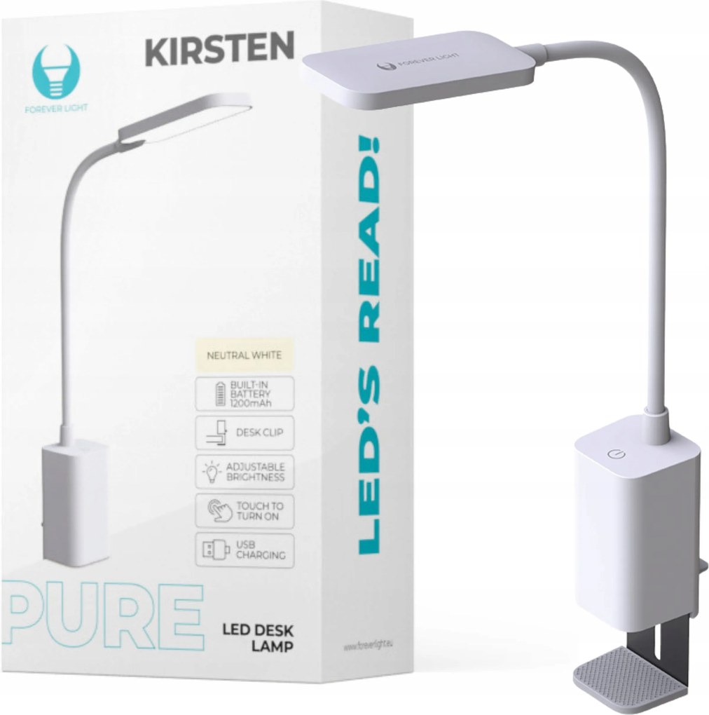 LED-es asztali lámpa 100lm-es asztali klippel állítható semleges fényerő