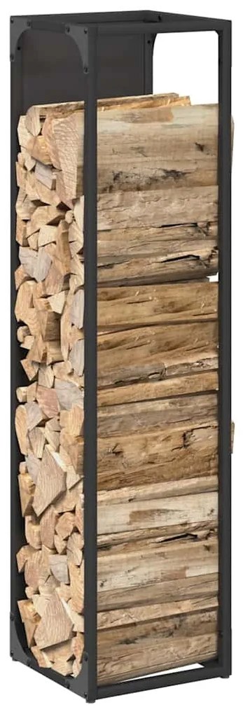 fekete hidegen hengerelt acél tűzifatároló 25x25x100 cm