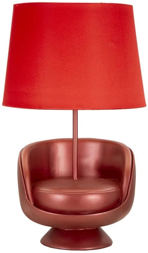 Asztali lámpa midcentury piros ø 26x43cm