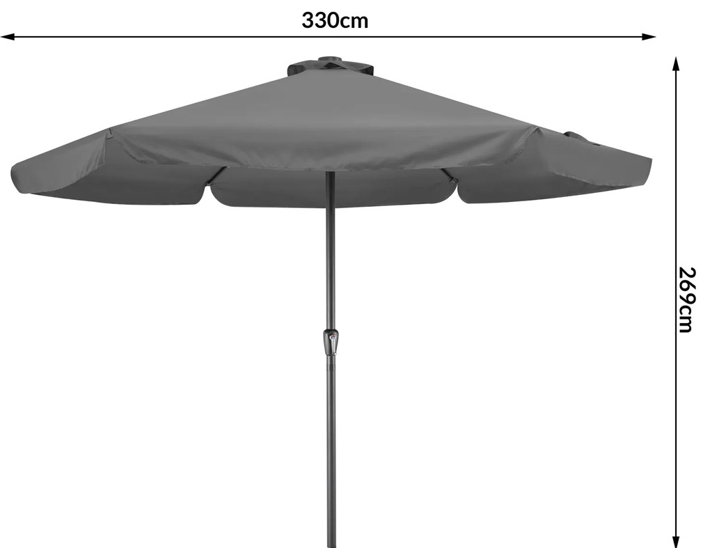Kingsleeve® LED napernyő Athens Ø 330 cm - antracit