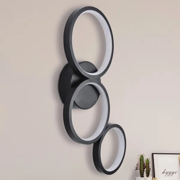 LED Fali lámpa FLAMENCO LED/23W/230V 4000K fekete