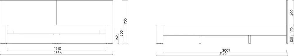 Natúr színű forgácslemez-furnér franciaágy ágyráccsal 160x200 cm tölgyfa dekorral Valt – noo.ma