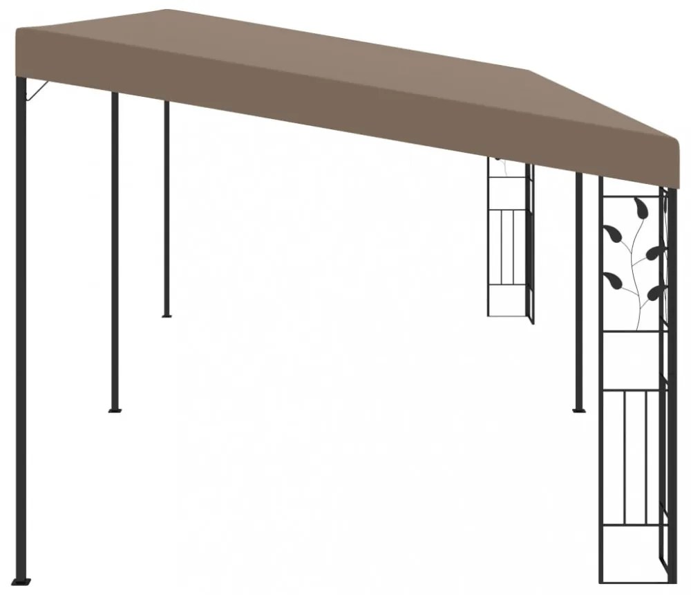 vidaXL tópszínű falra szerelhető pavilon 6 x 3 x 2,5 m