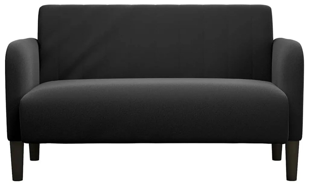 fekete bársony loveseat kanapé 109 cm