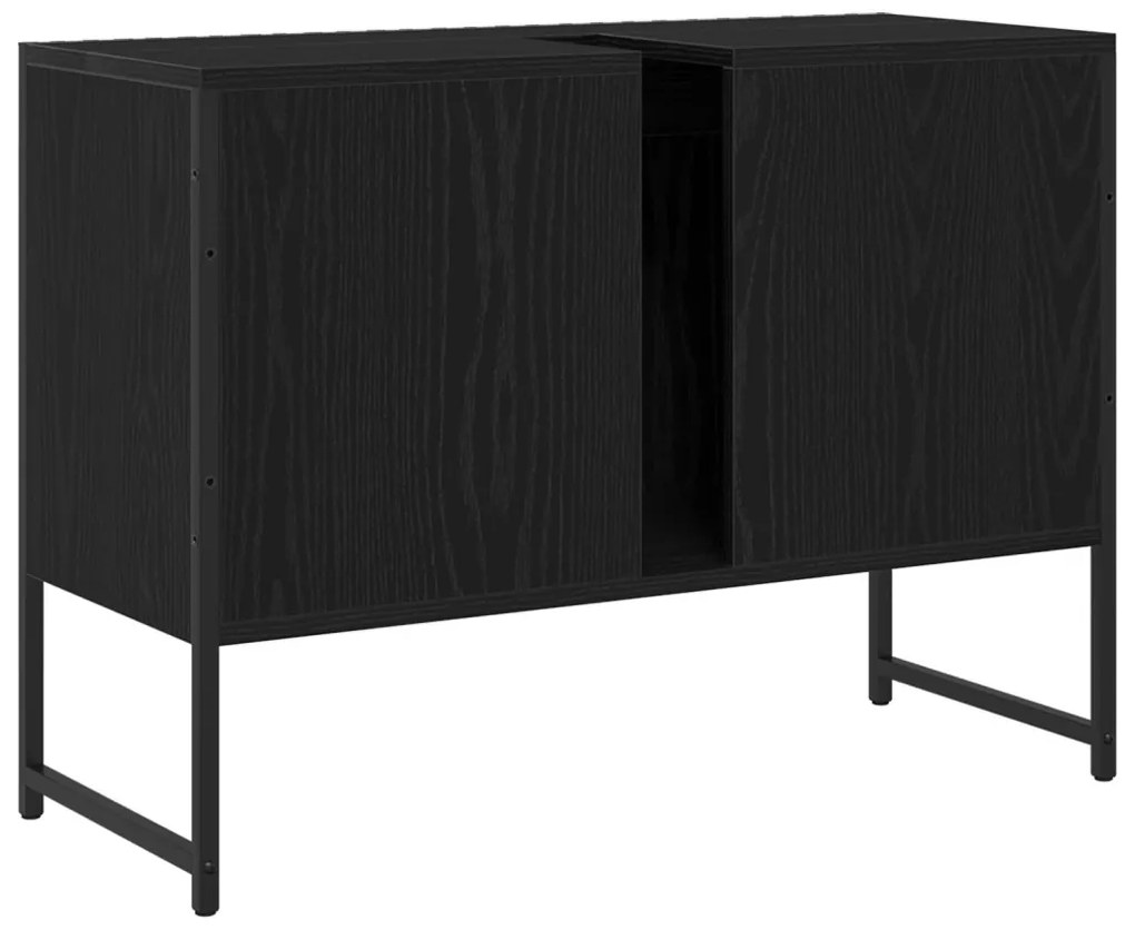 Fürdőszobai mosdószekrény Fekete tölgy 80x33x60 cm Mérnöki fa