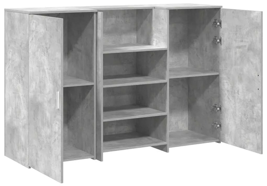 recepciós pult betonszürke 155x50x103,5 cm szerelt fa