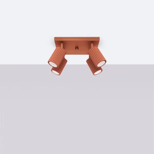 Sollux SL.1640 - Spotlámpa KARBON 4xGU10/10W/230V piros