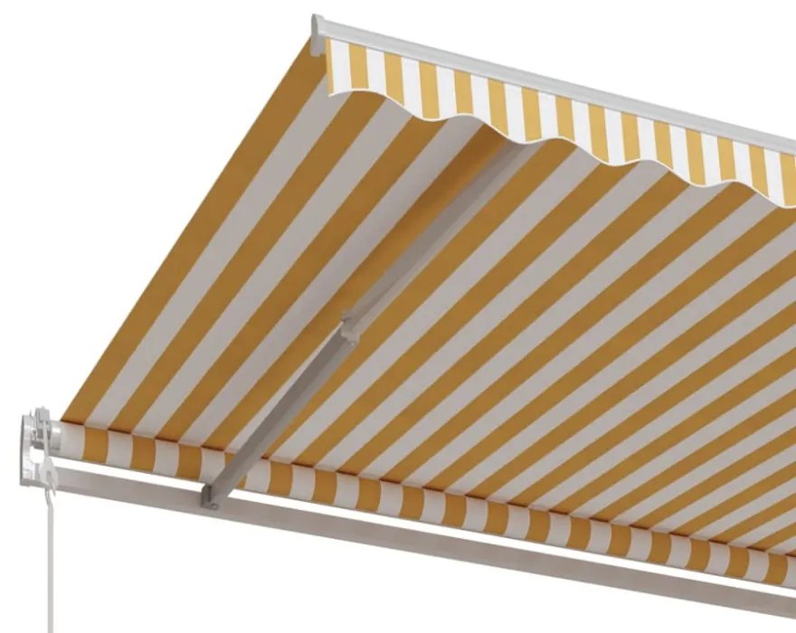 sárga és fehér automata napellenző 400 x 350 cm