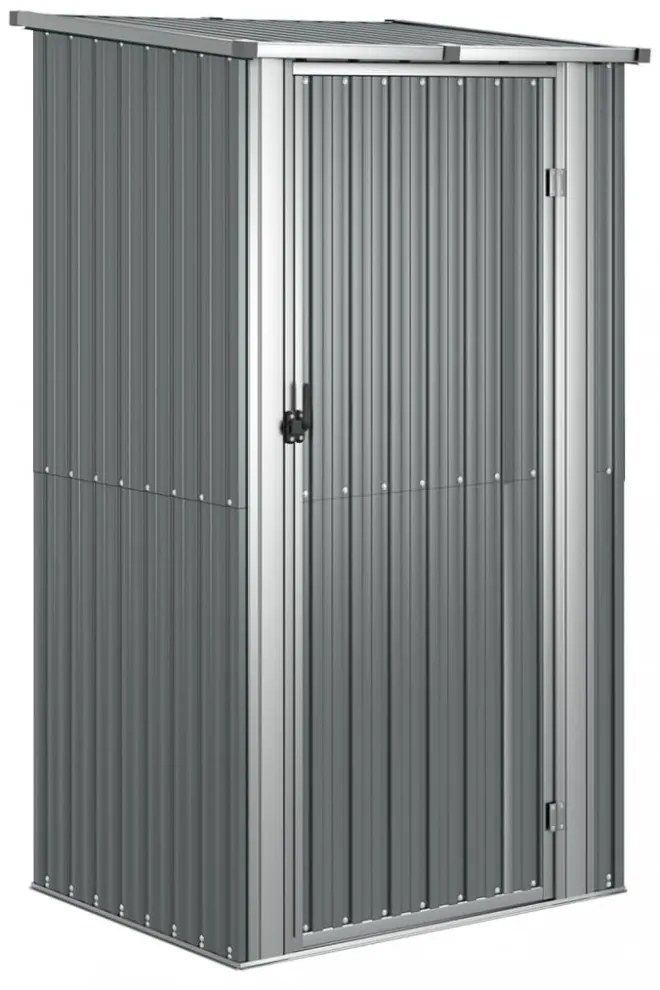 szürke horganyzott acél kerti fészer 118,5 x 97 x 209,5 cm