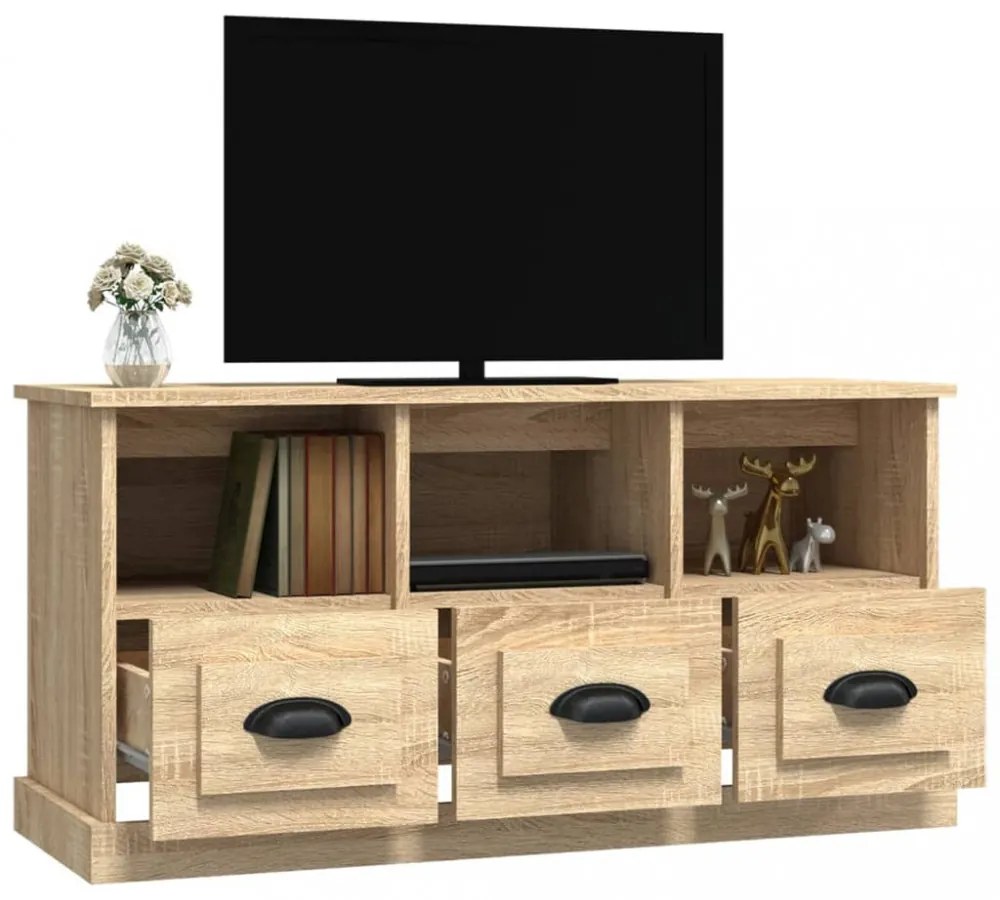 sonoma tölgy színű szerelt fa TV-szekrény 100x35x50 cm