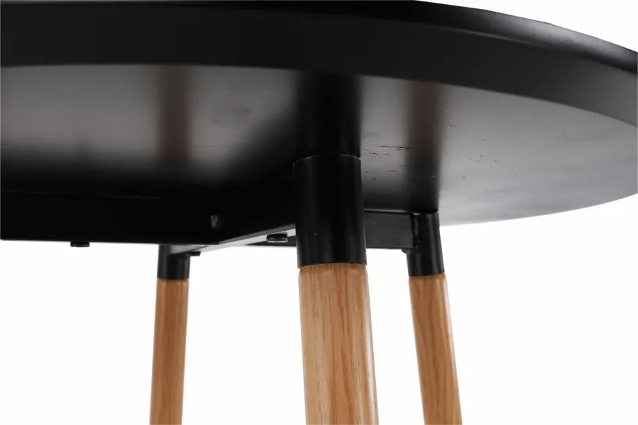 Bárasztal, fekete/tölgy, átmérő 60 cm, IMAM