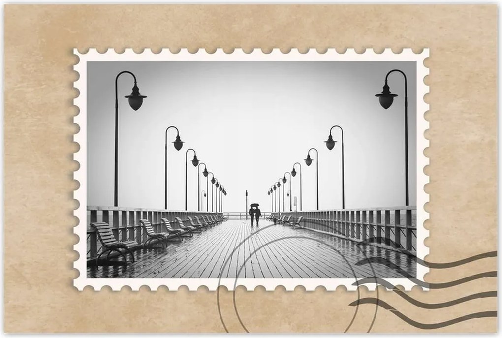 Poszterek 120x80 Szerelmes pár a mólón