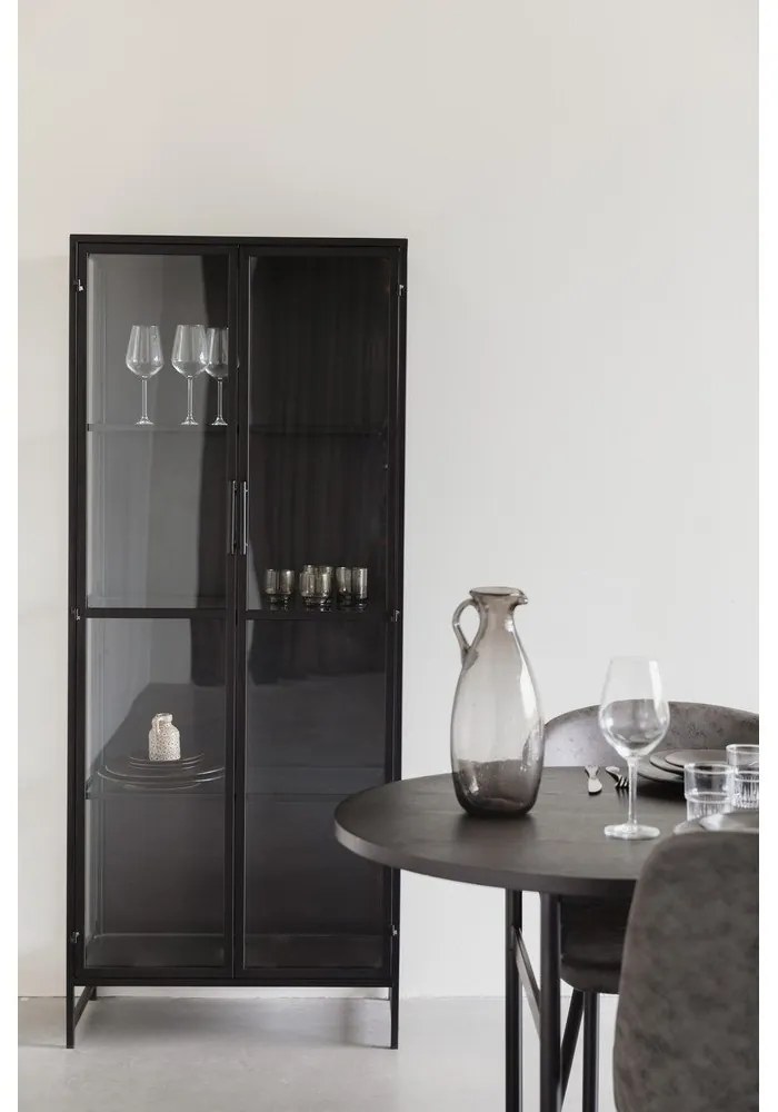 Fekete fém tálalószekrény 70x170x35 cm Rob – White Label