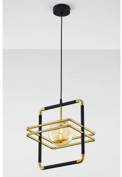 Jupiter 2025 - Csillár zsinóron FIORI 1xG9/10W/230V fekete/arany/bézs