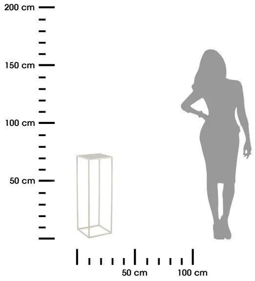 Virágállvány 70x24 cm krémes