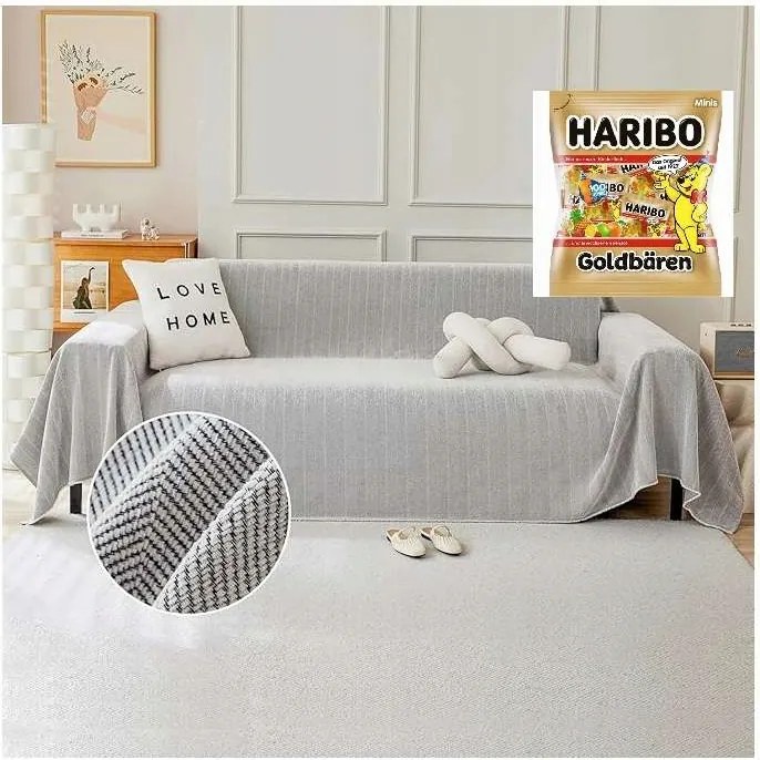 Ágytakaró 180 x 340 cm puha halszálka mintás boho Szürke