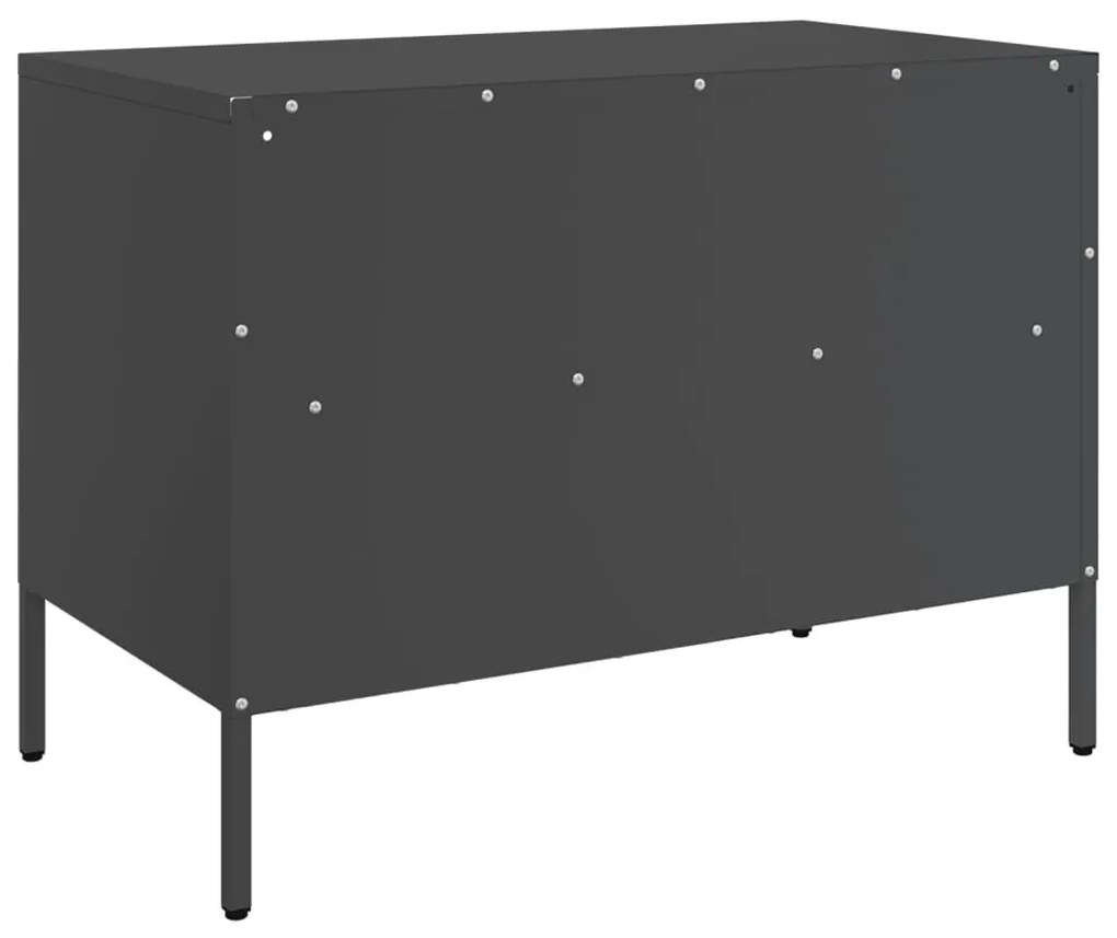 2 db fekete acél TV-szekrény 68 x 39 x 50,5 cm