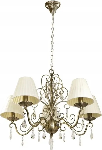 Függő lámpa Jazz 4920/5 krémszínű pliszírozott lámpabúra