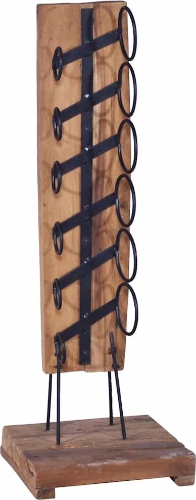 vidaXL tömör tíkfa bortartó állvány 6 palackhoz 35 x 35 x 100 cm