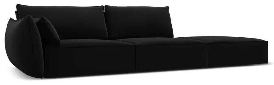 Fekete bársony kanapé, bal oldali 264 cm Vanda – Mazzini Sofas