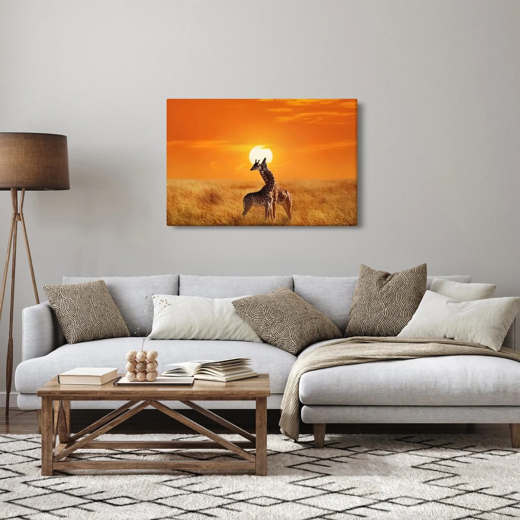 Kép - Zsiráfok a Serengeti Nemzeti Parkban (90x60 cm)
