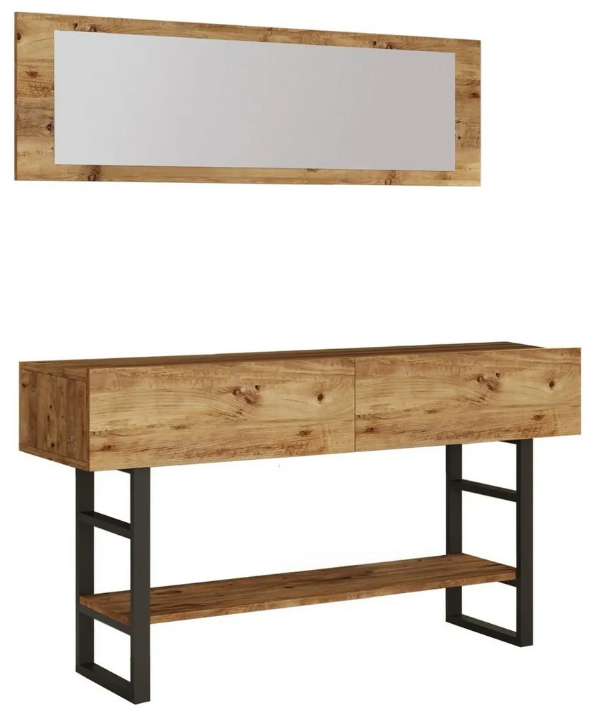 Mia Atlantic Pine konzolasztal tükörrel