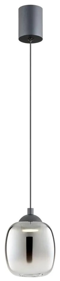 Redo 01-3486 - KHADI LED zsinóros csillár, 6W/230V, CRI90, átm. 12 cm, fekete/füstszínű